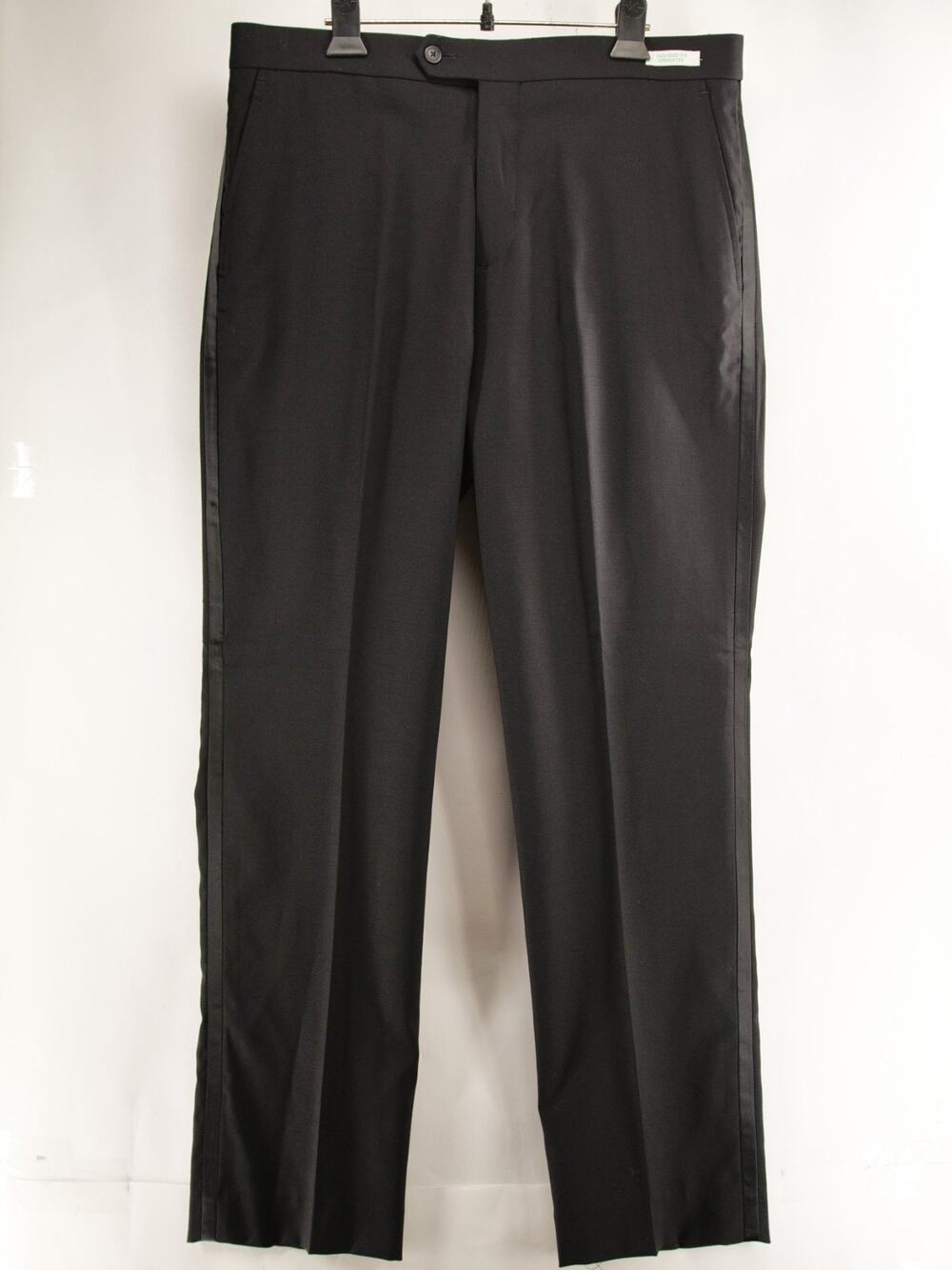 Jos A Bank NWT Tuxedo Pants Mens 34x32 Black Tailored Fit Flat Front Wool Stretc